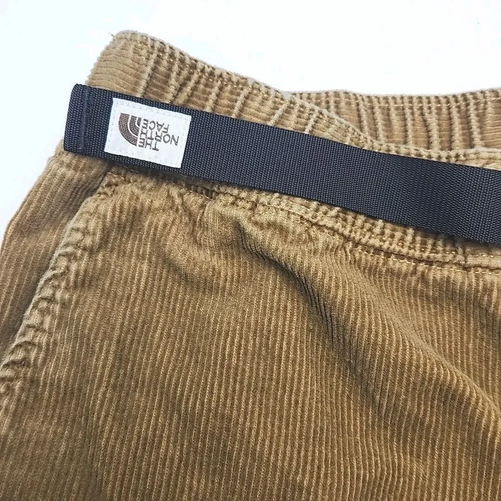 North Face Pants Cord Cordurory Size XL Brown Elastic Waist Pull-On Mens 36 x 29